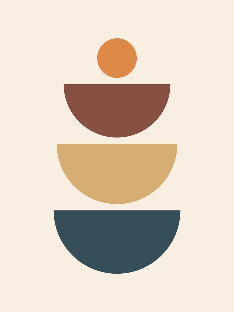 Mid Century Semi Circles And Circle Pattern