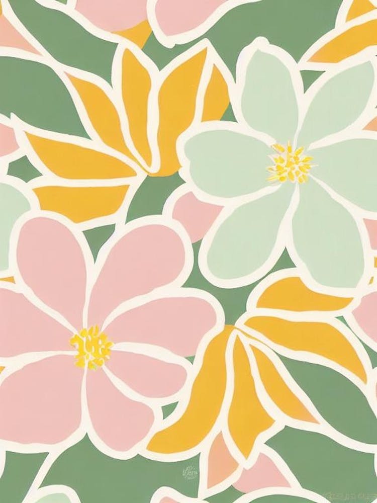 Tulips Pastel Floral 4 Flower