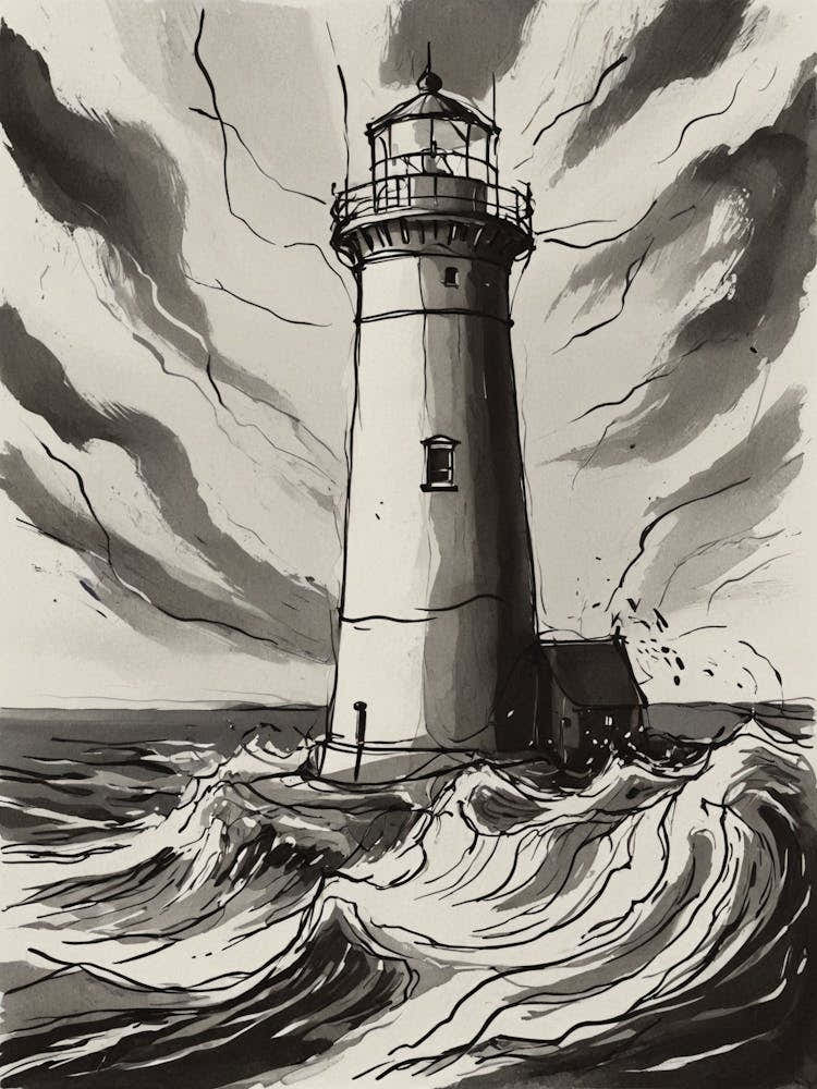 Lighthouse In The Storm