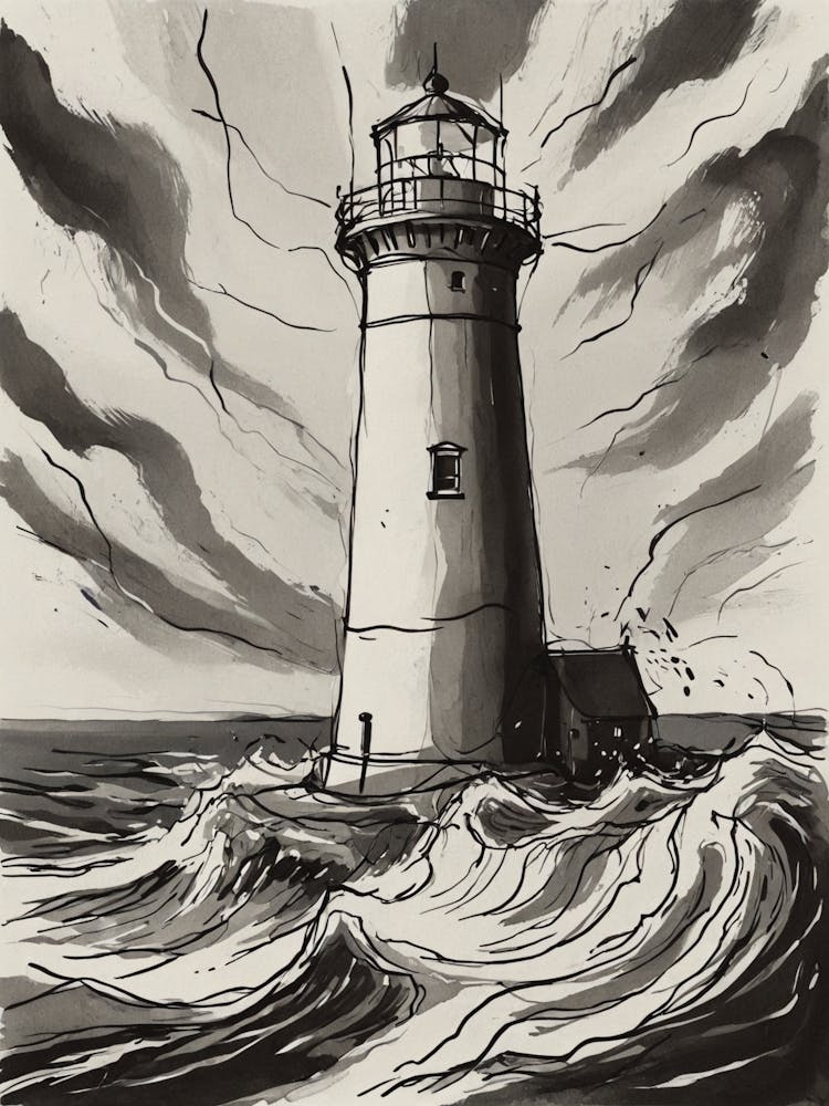 Lighthouse In The Storm