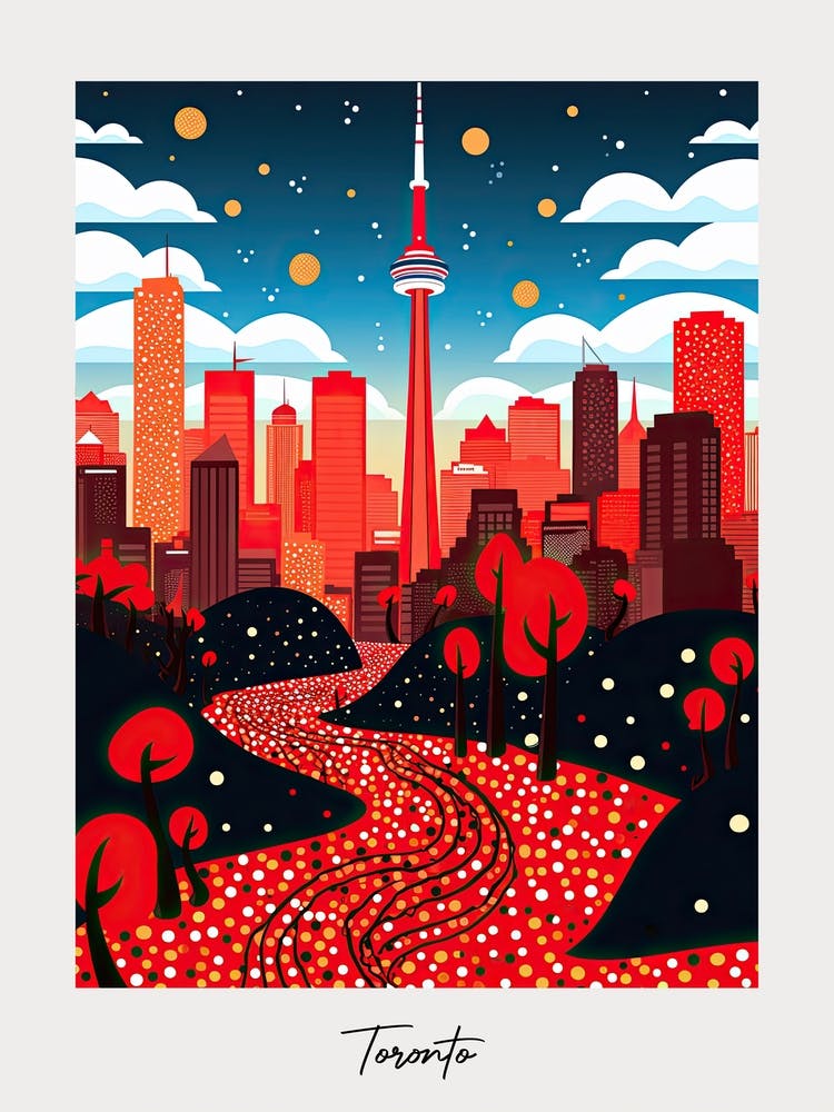 Poster Of Toronto, Illustration In The Style Of Pop Art 2