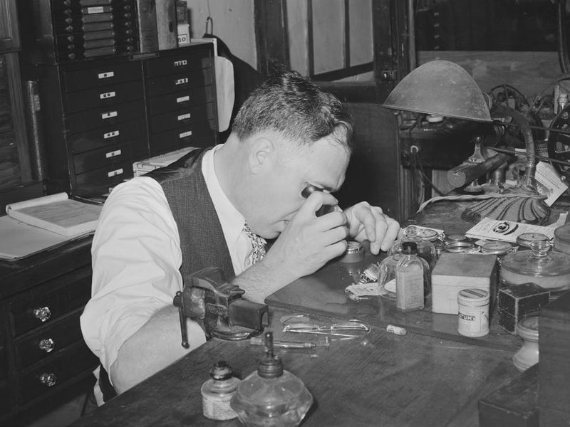 Jewler Repairing A Watch, San Augustine, Texas By Russell Lee