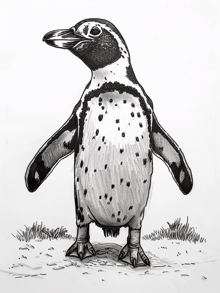 African Penguin Staring Curiously 3