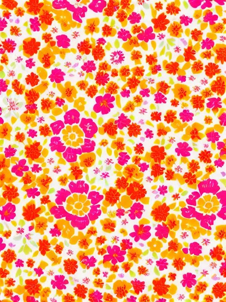 Cosmos Floral Print Warm Tones 2 Flower