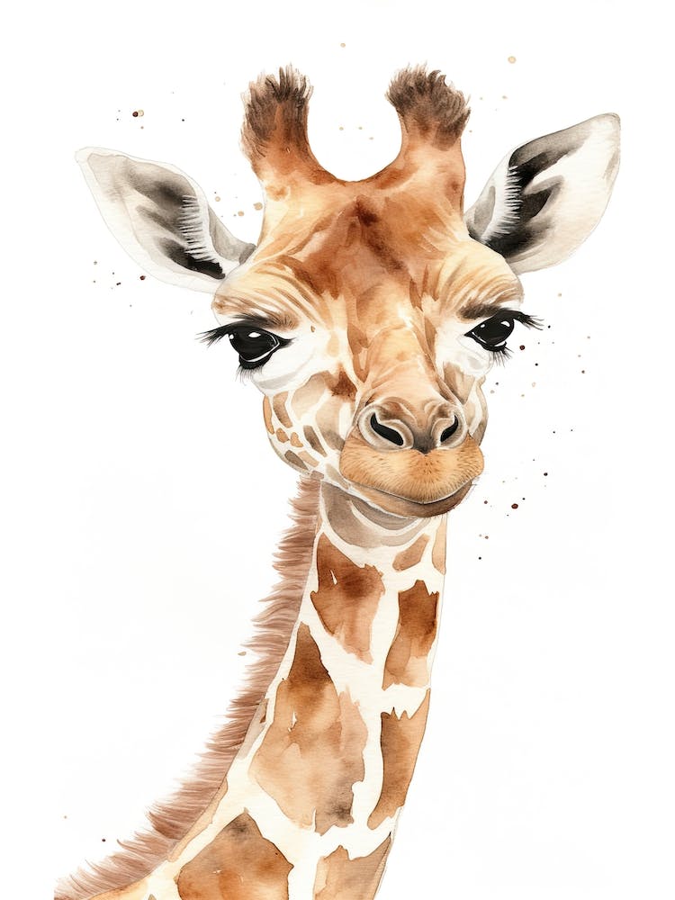 Baby Giraffe Watercolour Nursery 12