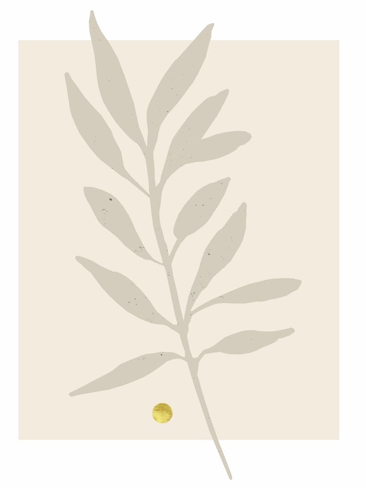 Beige Botanical Gold Dot