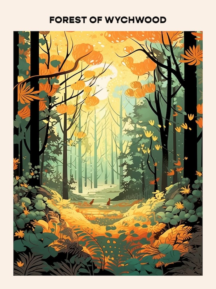Forest Of Wychwood Midcentury Travel Poster