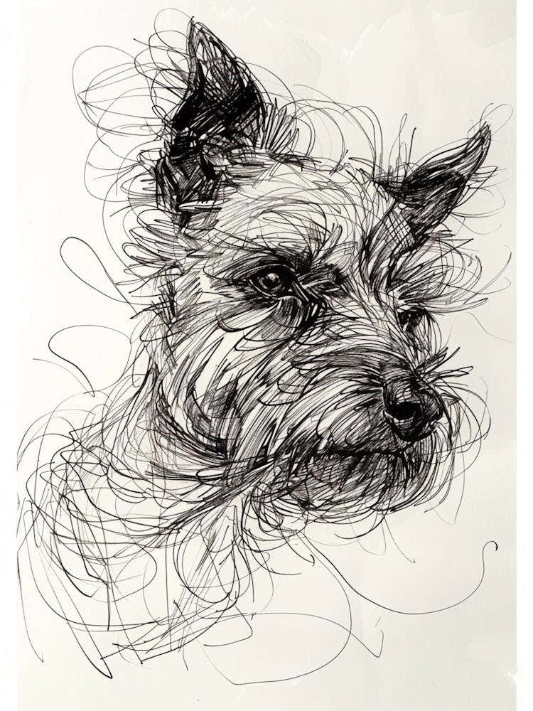 Australian Terrier Line Sketch 2