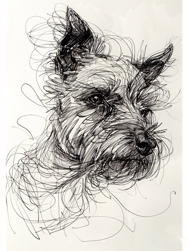 Australian Terrier Line Sketch 2