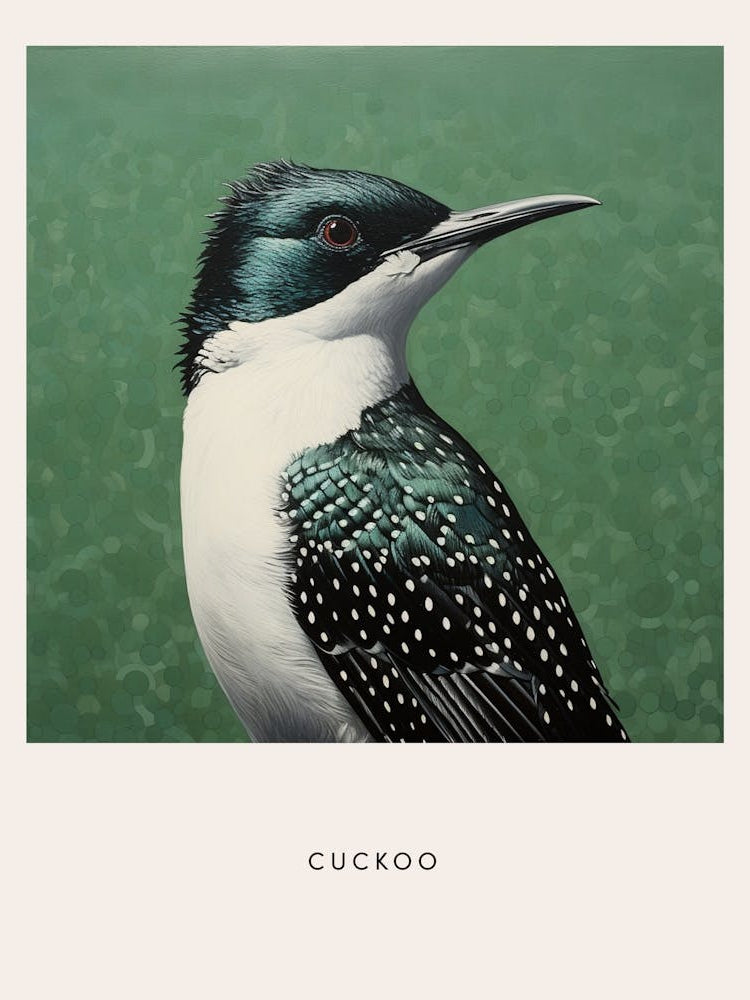 Ohara Koson Inspired Bird Painting Cuckoo 1 Poster