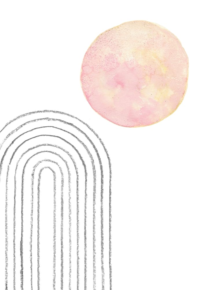 Rainbow Moon, minimalist art