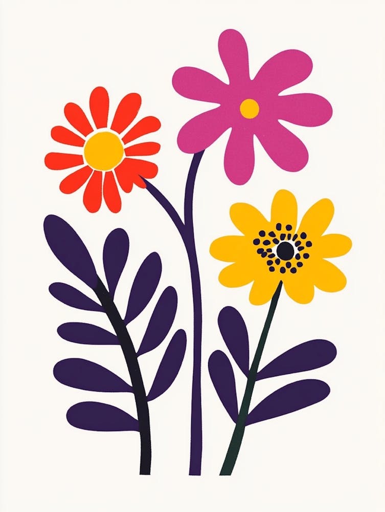 Flowers On A White Background 14