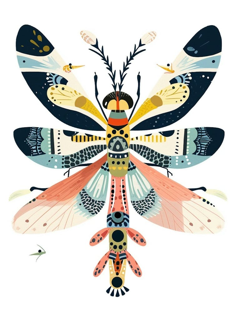 Colourful Insect Illustration Damselfly 8