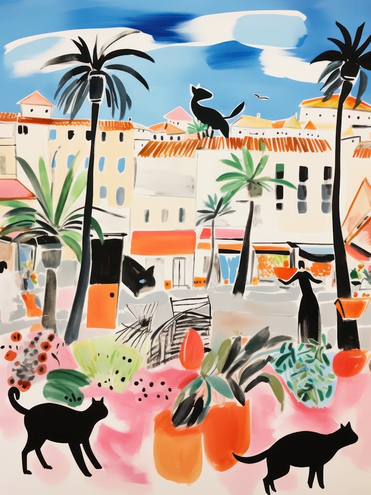 The Food Market In Saint Tropez 2 Illustration