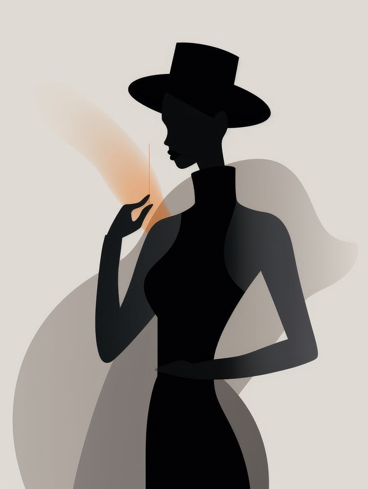 Silhouette Of A Woman Smoking A Cigarette 1