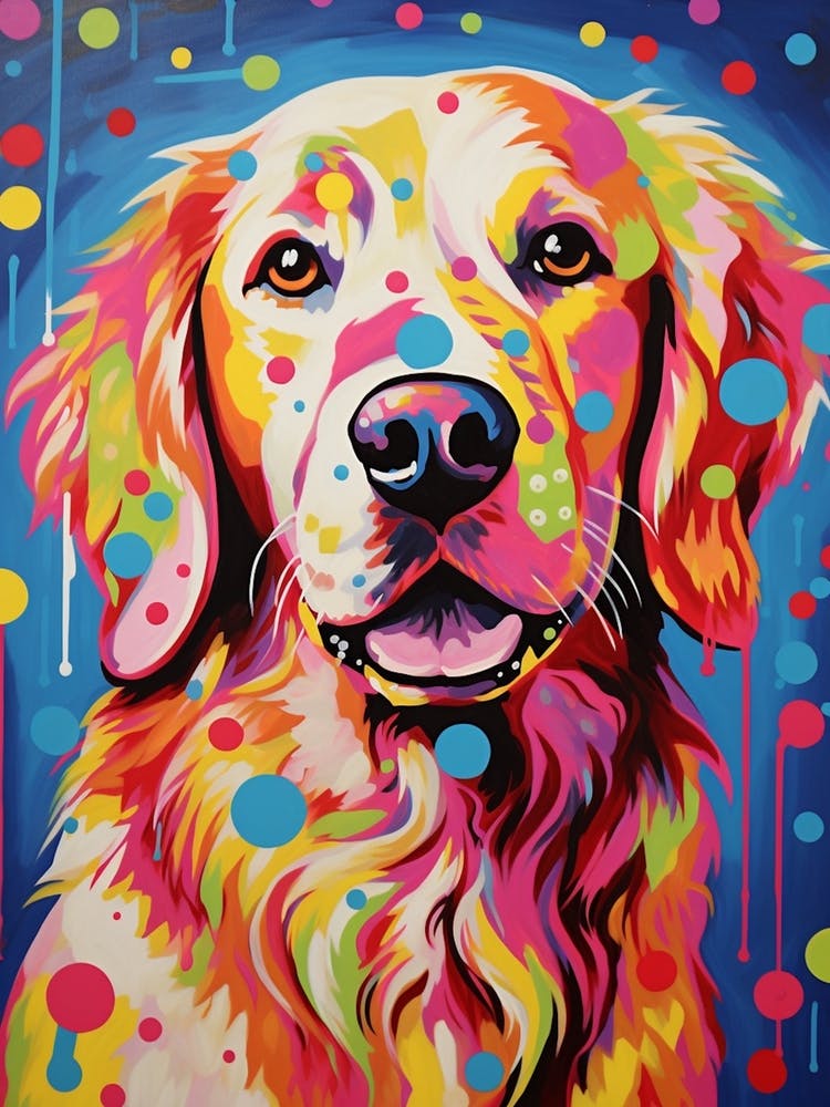 Golden Retriever Pop Art Paint 3