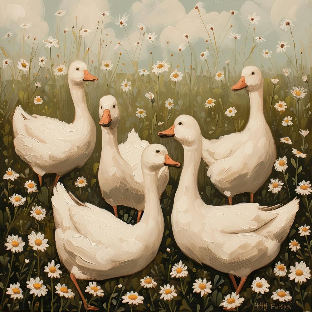 White Ducks Fairycore Painting 4