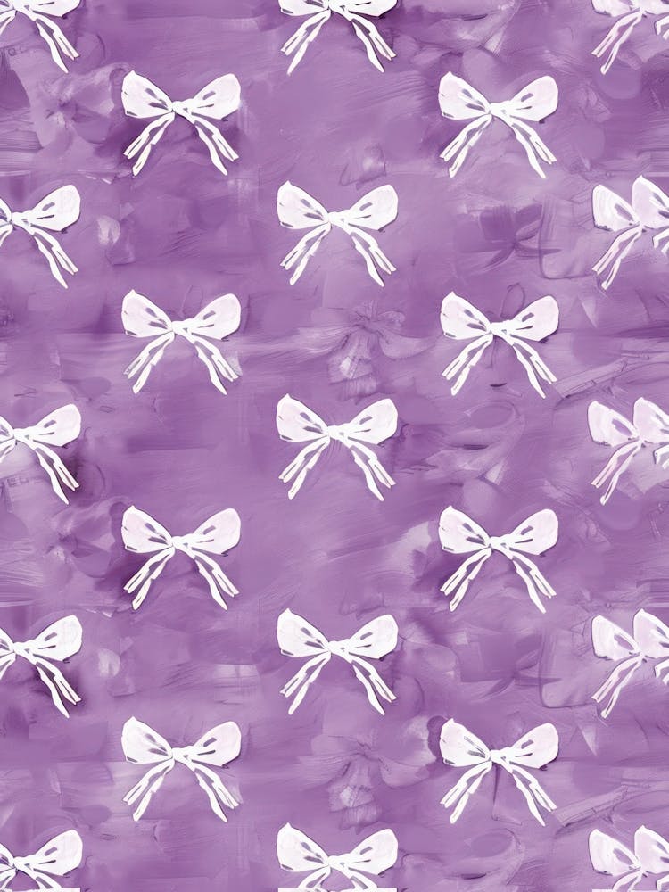 White And Purle Bows 2 Pattern