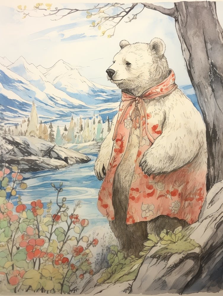 Märchenbuch Tier Aquarell Eisbär 1