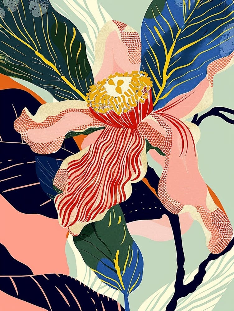 Illustration Fleurie Colorée Camélia 3