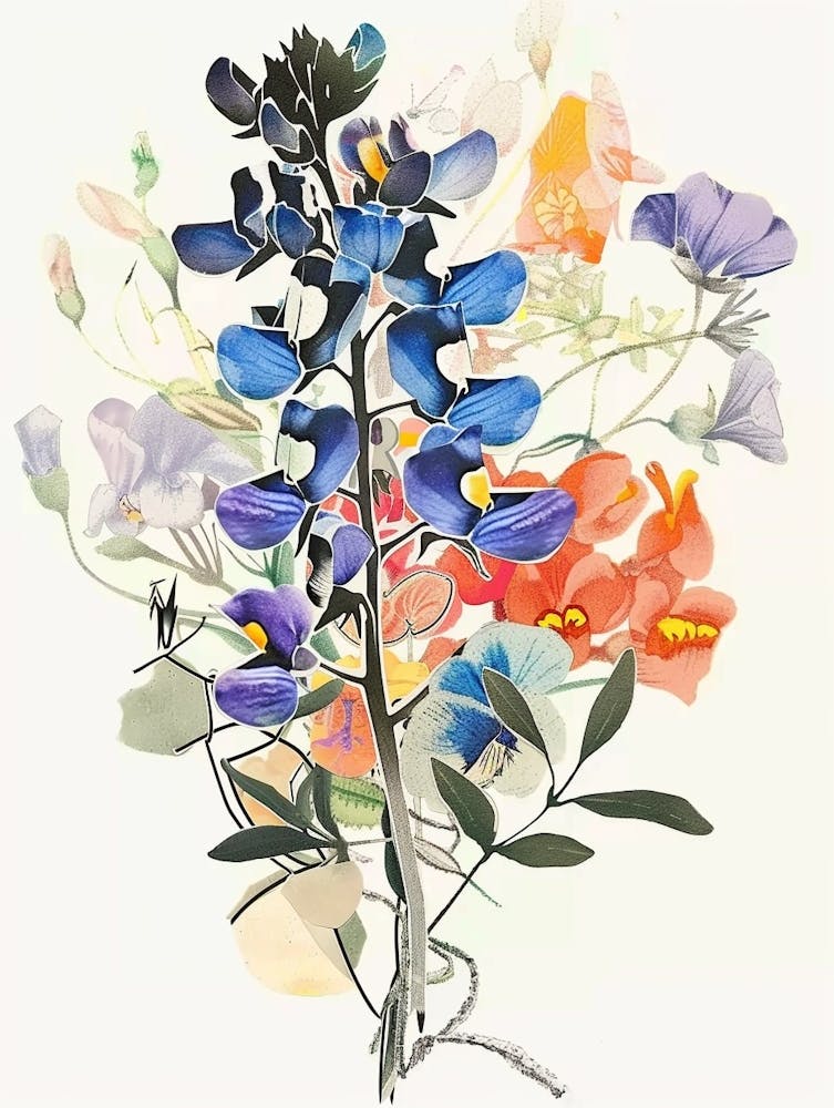 Bluebonnet Collage Flower Bouquet