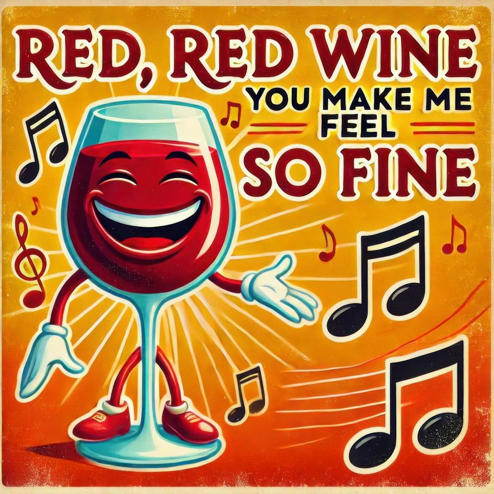 Red,Red,Wine. Kitschy Kitchen Art Series