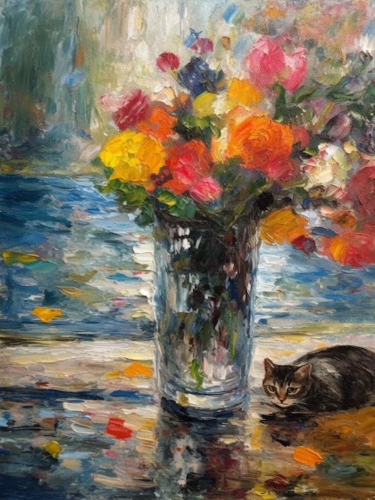Lillies With A Cat 1