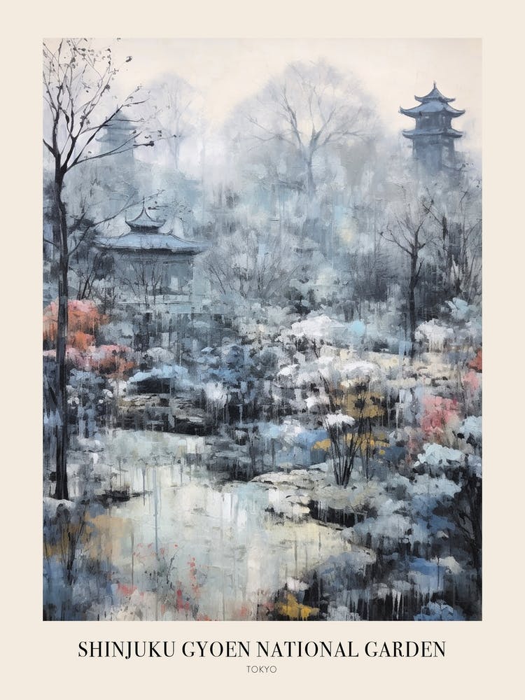 Winter City Park Poster Shinjuku Gyoen National Garden Japan 1