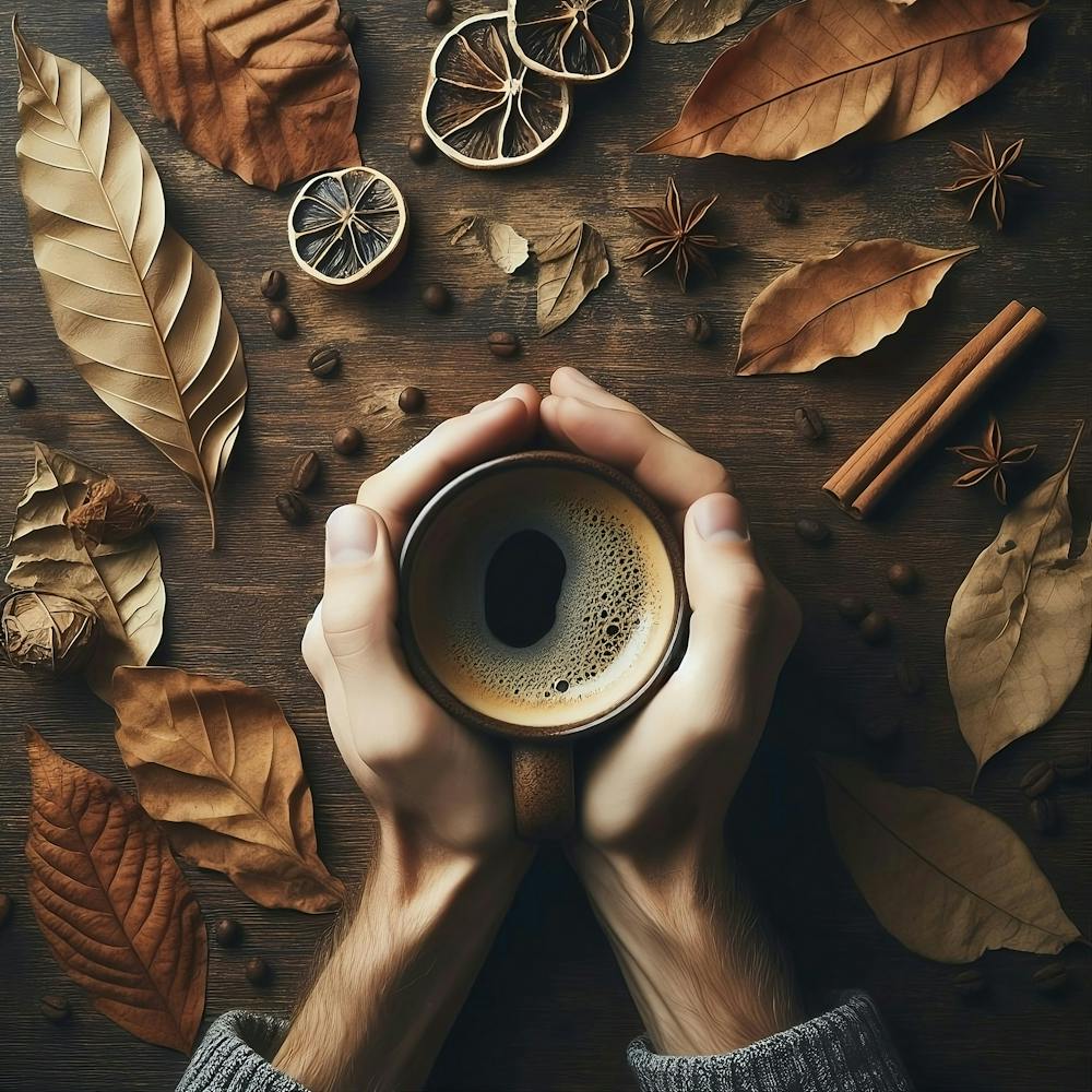 Coffee And Autumn Leaves