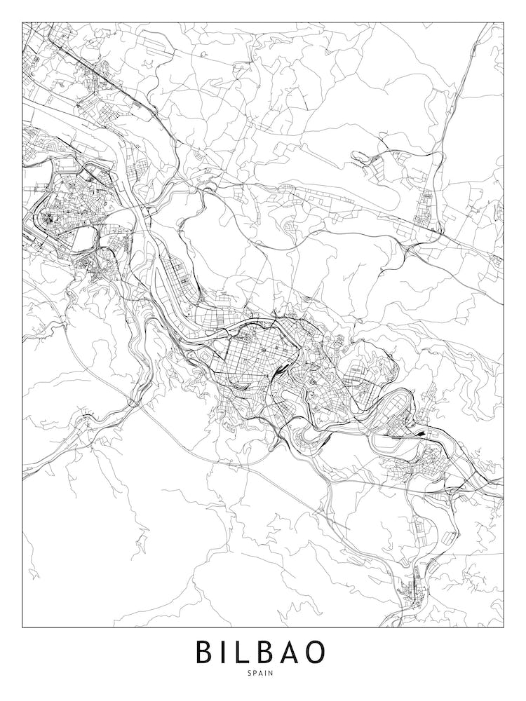 Bilbao White Map