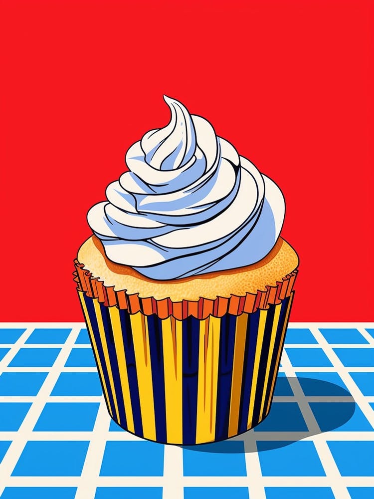 Cupcake With Frosting Pop Art Inspired 3