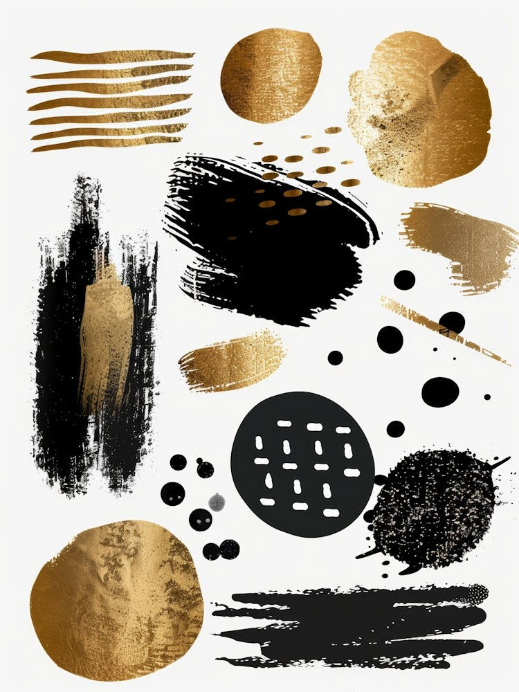 Gold Brush Strokes 5