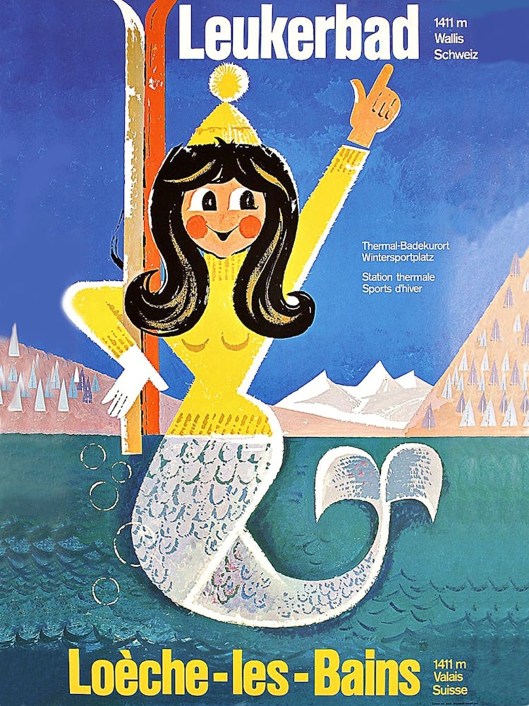 Skiing Mermaid From Les Bains, France