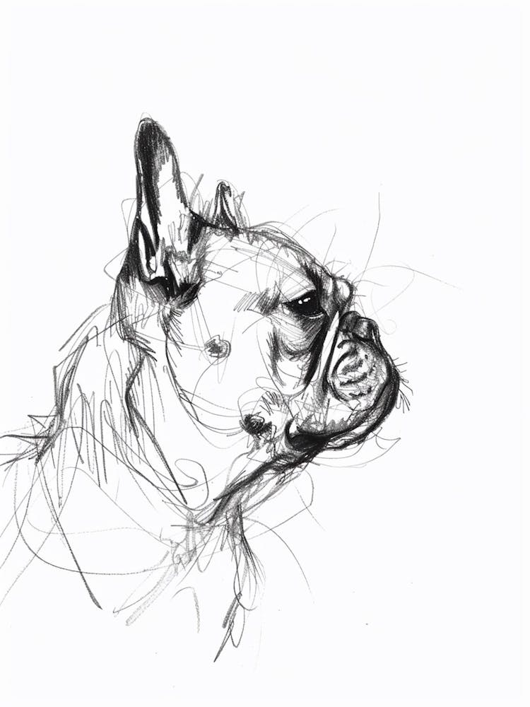 French Bulldog Charcoal Line 1