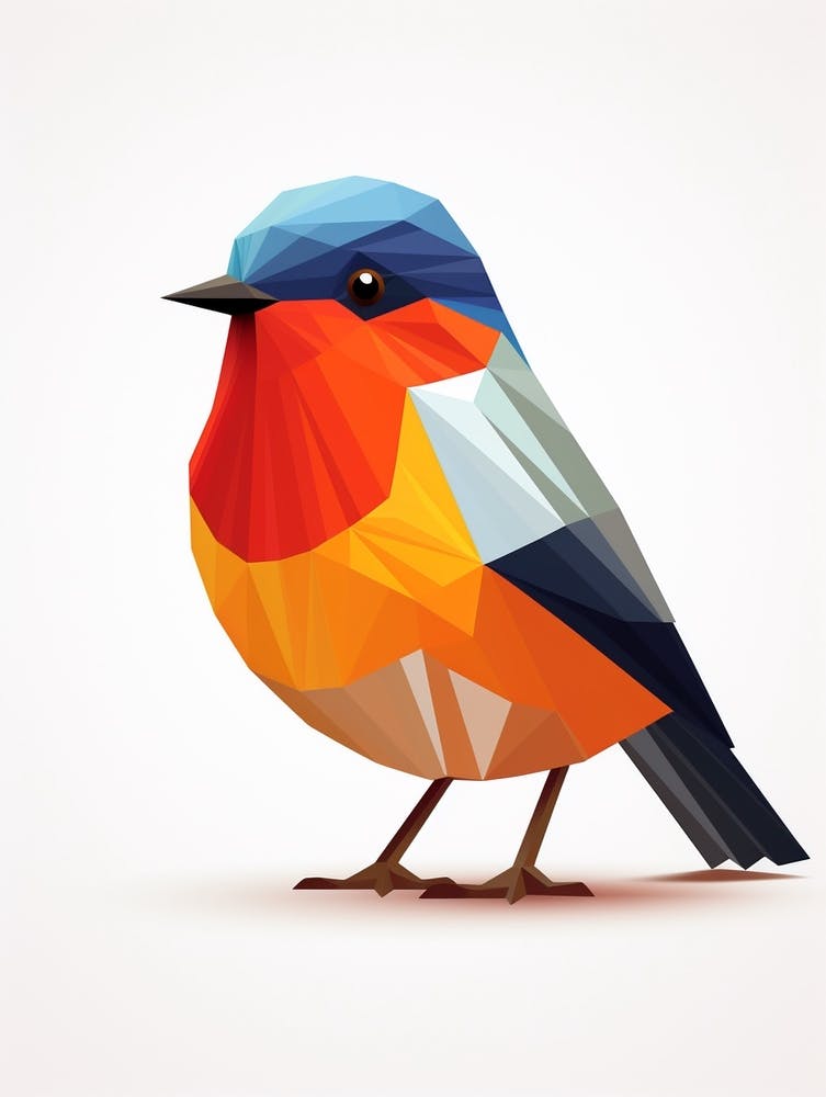 Colourful Geometric Bird Robin 3