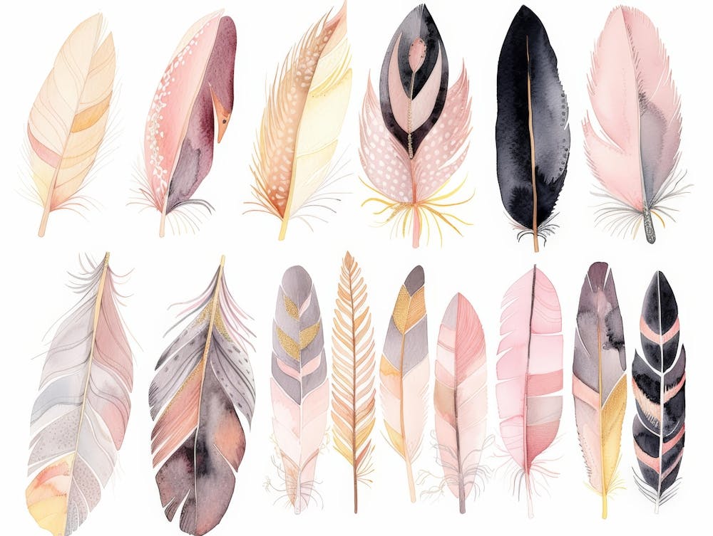 Watercolor Feathers 3