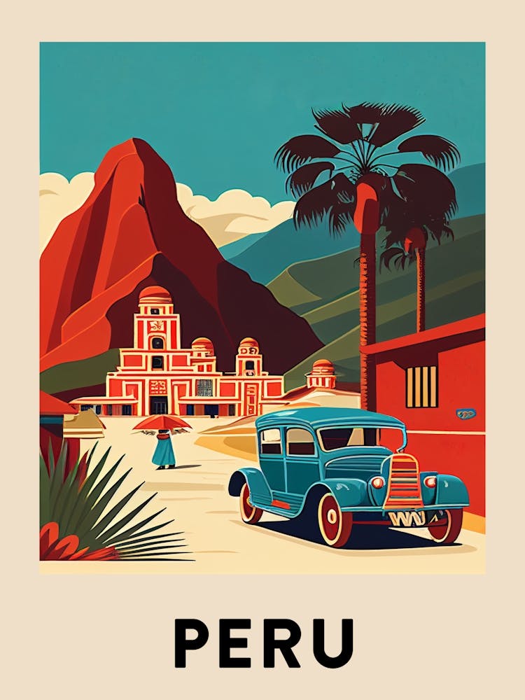 Peru 2 Vintage Travel Poster