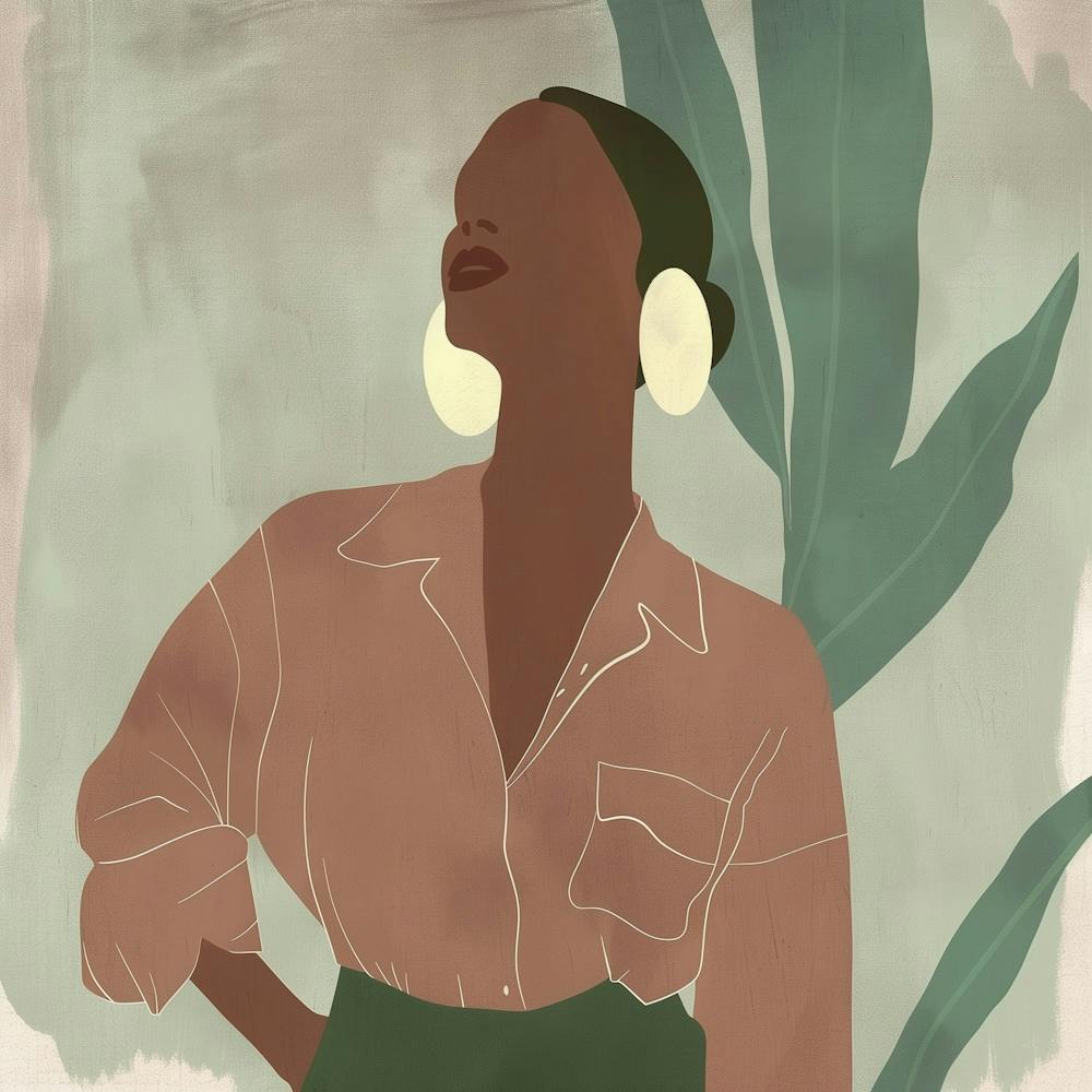 Blackwoman Bohostyle minimalistische malerei