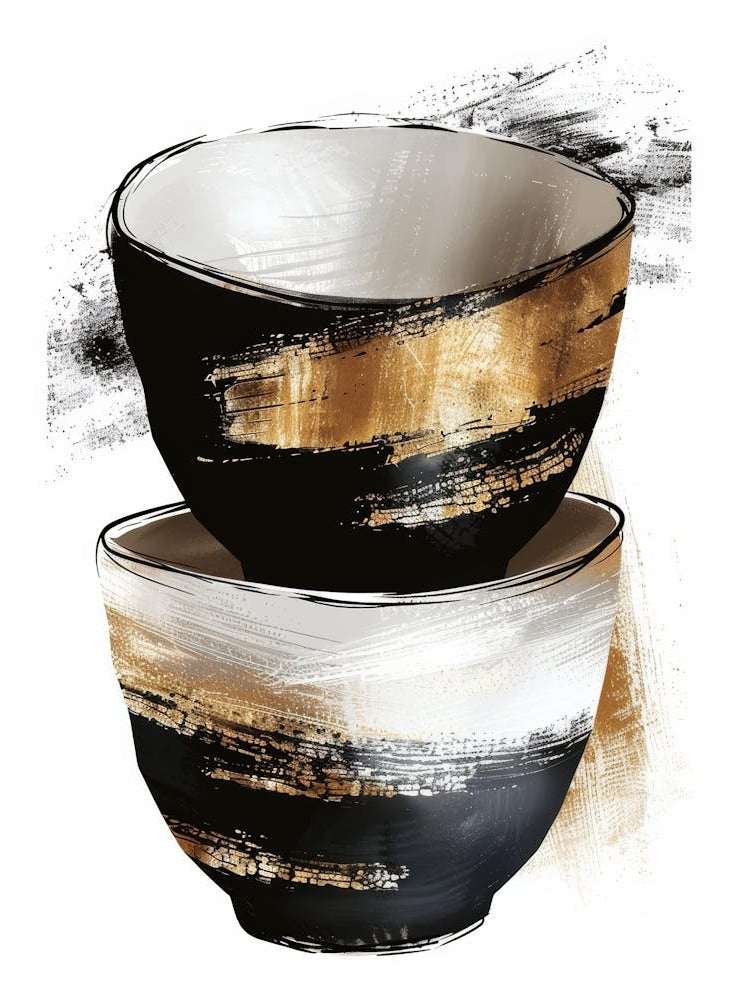 Bowls Of Gold And Black