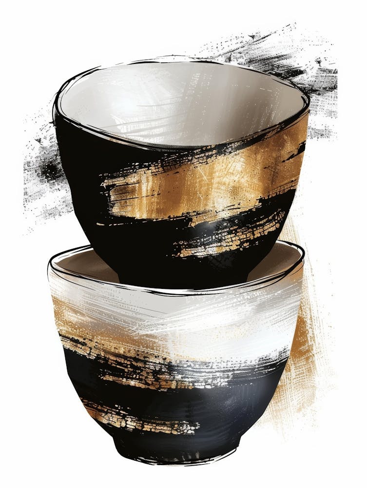 Bowls Of Gold And Black