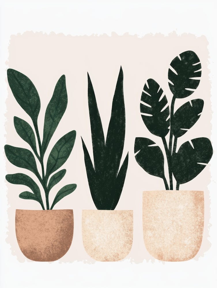 Three Potted Plants 5