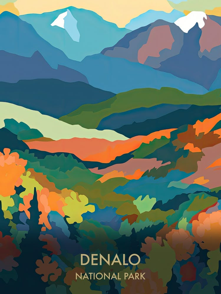 Denalo National Park Travel Poster Matisse Style 2