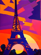 Eiffel Tower Abstract Geometric