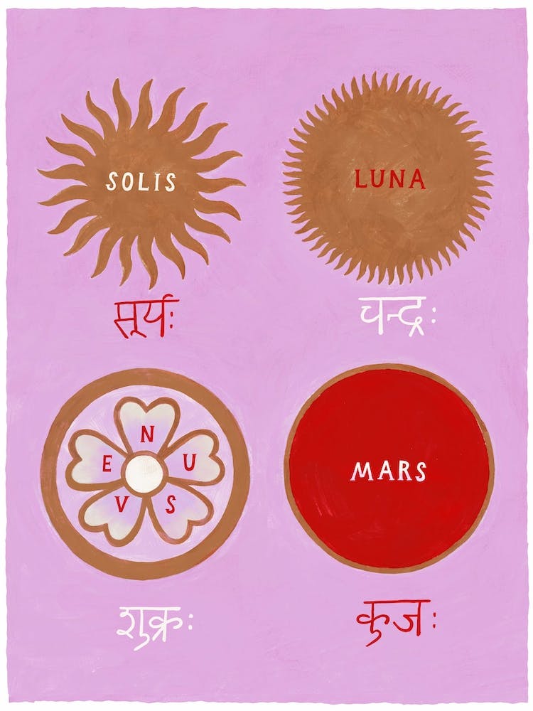 Four Planets In Pink