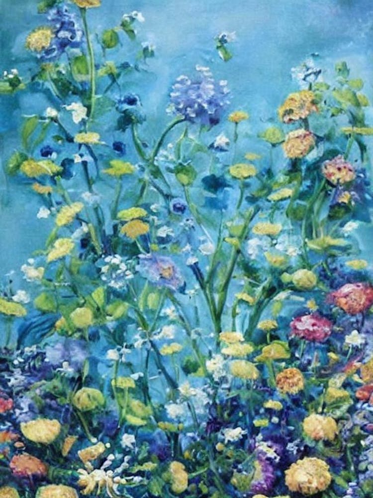 Scabiosa Floral Print Bright Painting Flower