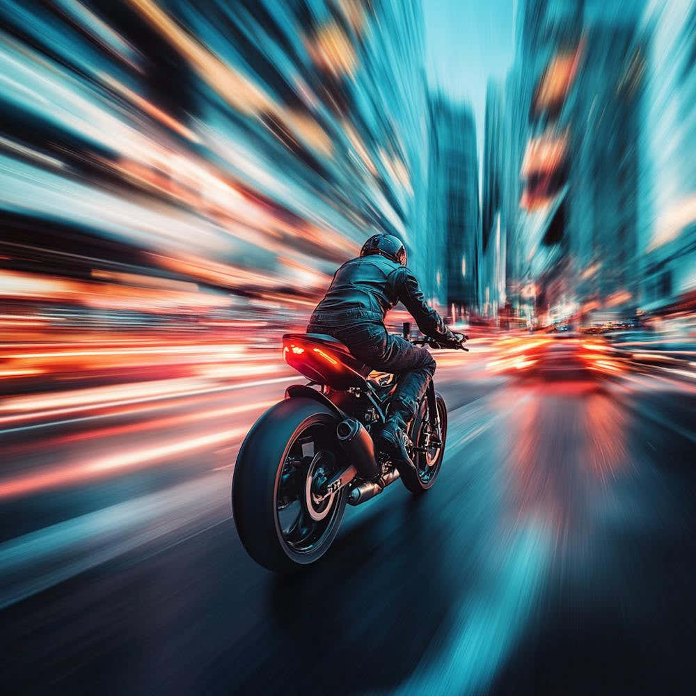 Motorcyclist In The City