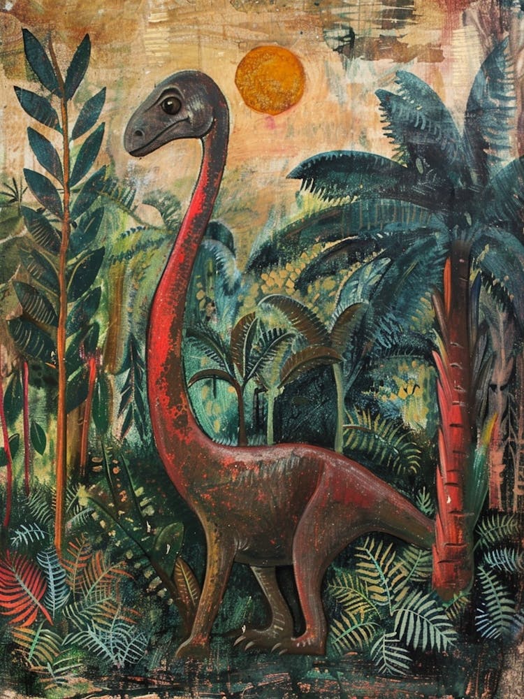Dinosaurier Impressionistisch inspiriertes Gemälde 4