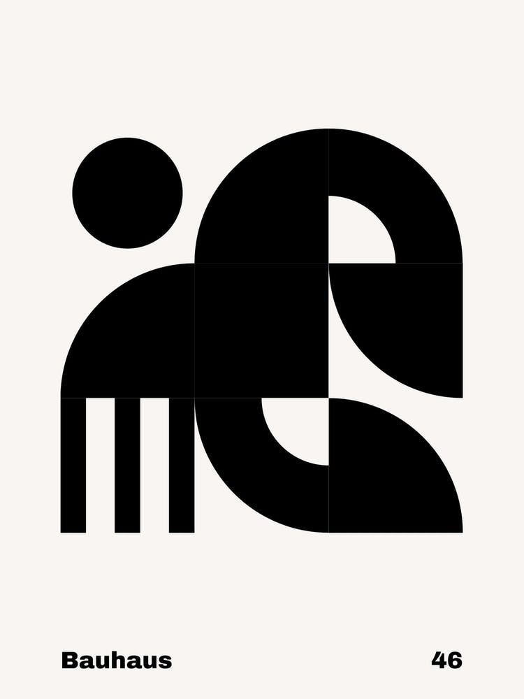 Geometric Bauhaus Poster B&W 46