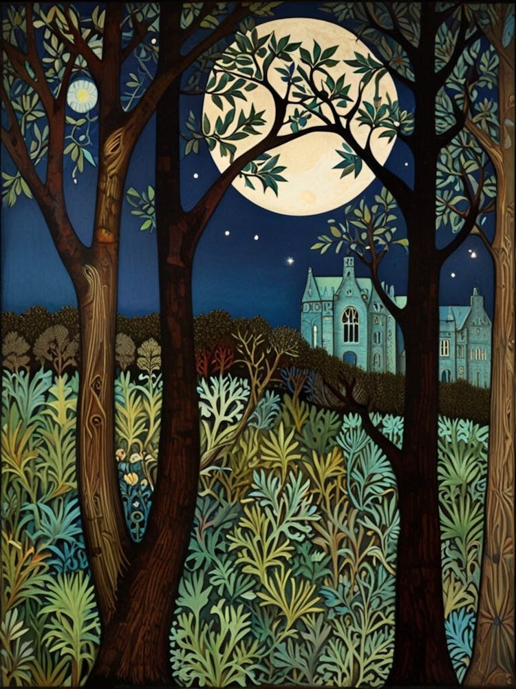 William Morris Moonlight In The Woods 44