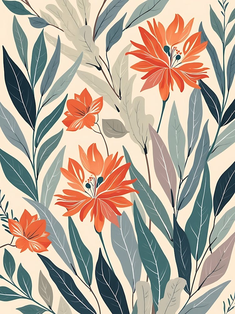 Wild Meadow Shapes in Muted Beige